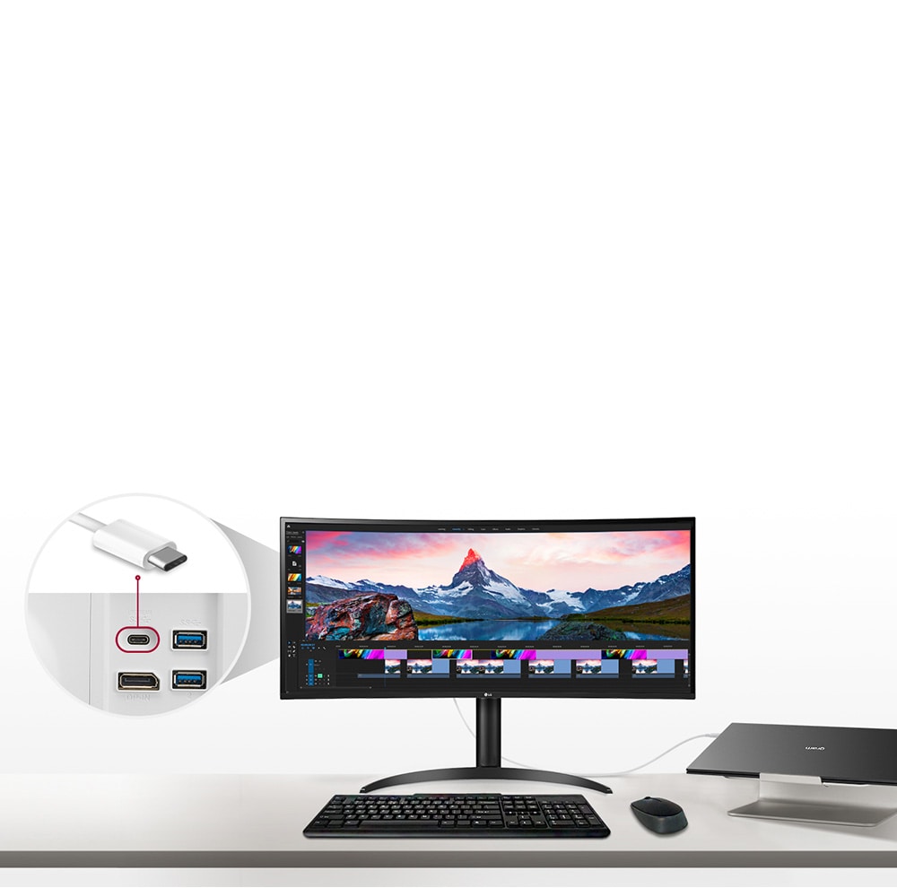 LG 34'' Curved UltraWide™ QHD IPS HDR Monitor with USB Type C 